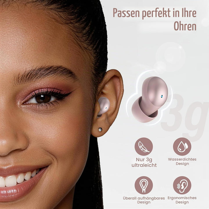 Mini Schlafkopfhörer Bluetooth 6.0, In Ear Bluetooth Kopfhörer Mit Schlaftracker, 48 Std Seitenschlä
