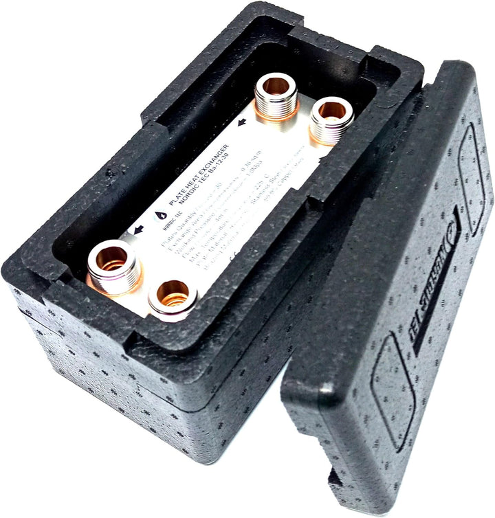 Edelstahl Plattenwärmetauscher Nordic Tec Ba-12-30 mit Isolierung 30 Platten 65kW 3/4”
