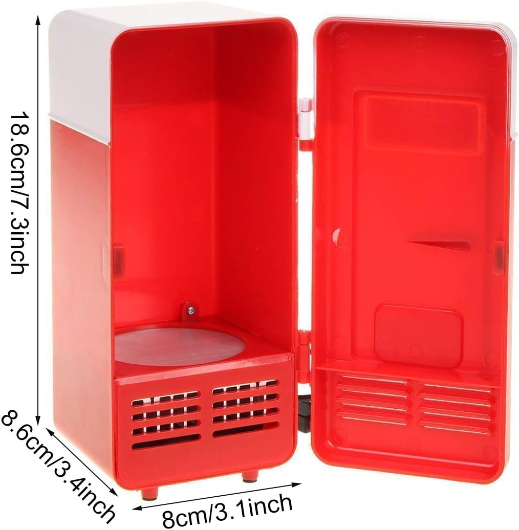 ThreeH Mini-USB-Kühlschrank, Getränkedosen, Kühler/Wärmer für Laptop, PC, Computer, Rot, H-UF05Red,