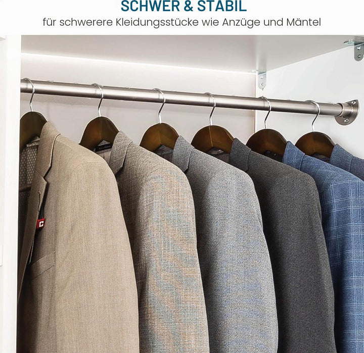 Hochwertige Holz-Kleiderbügel – 6er-Set – robuste Kleiderbügel mit breiten Schultern – Kleiderbügel