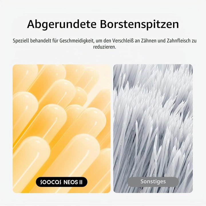 Soocas Multiclean Classic Clean Ersatzbürstenköpfe für elektrische Zahnbürste, effektive Plaque-Entf