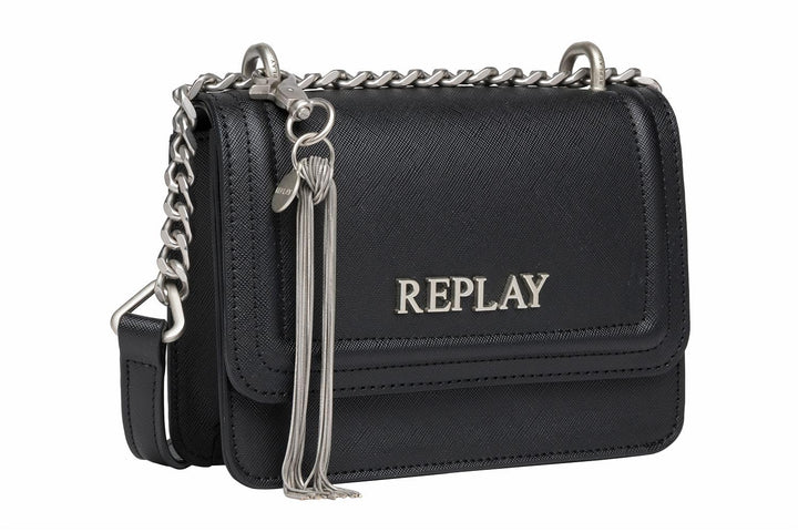 Replay Damen Umhängetasche aus Kunstleder Black 098, Black 098