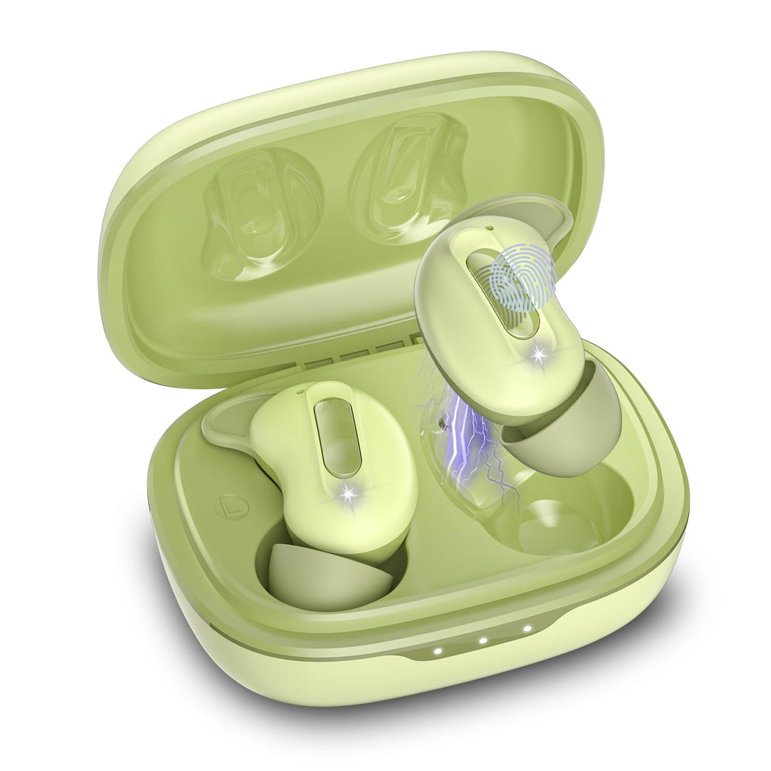 Bluetooth Kopfhörer In-Ear Schlafkopfhörer Mini ANC Kopfhörer Kabellos Grün, Grün