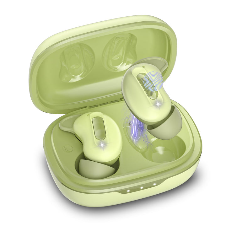 Bluetooth Kopfhörer In-Ear Schlafkopfhörer Mini ANC Kopfhörer Kabellos Grün, Grün