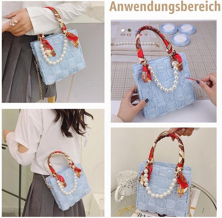 WADORN DIY Strick- Und Häkelhandtaschen-Sets, Handgefertigtes, Gewebtes Taschenherstellungs-Kreuzsti