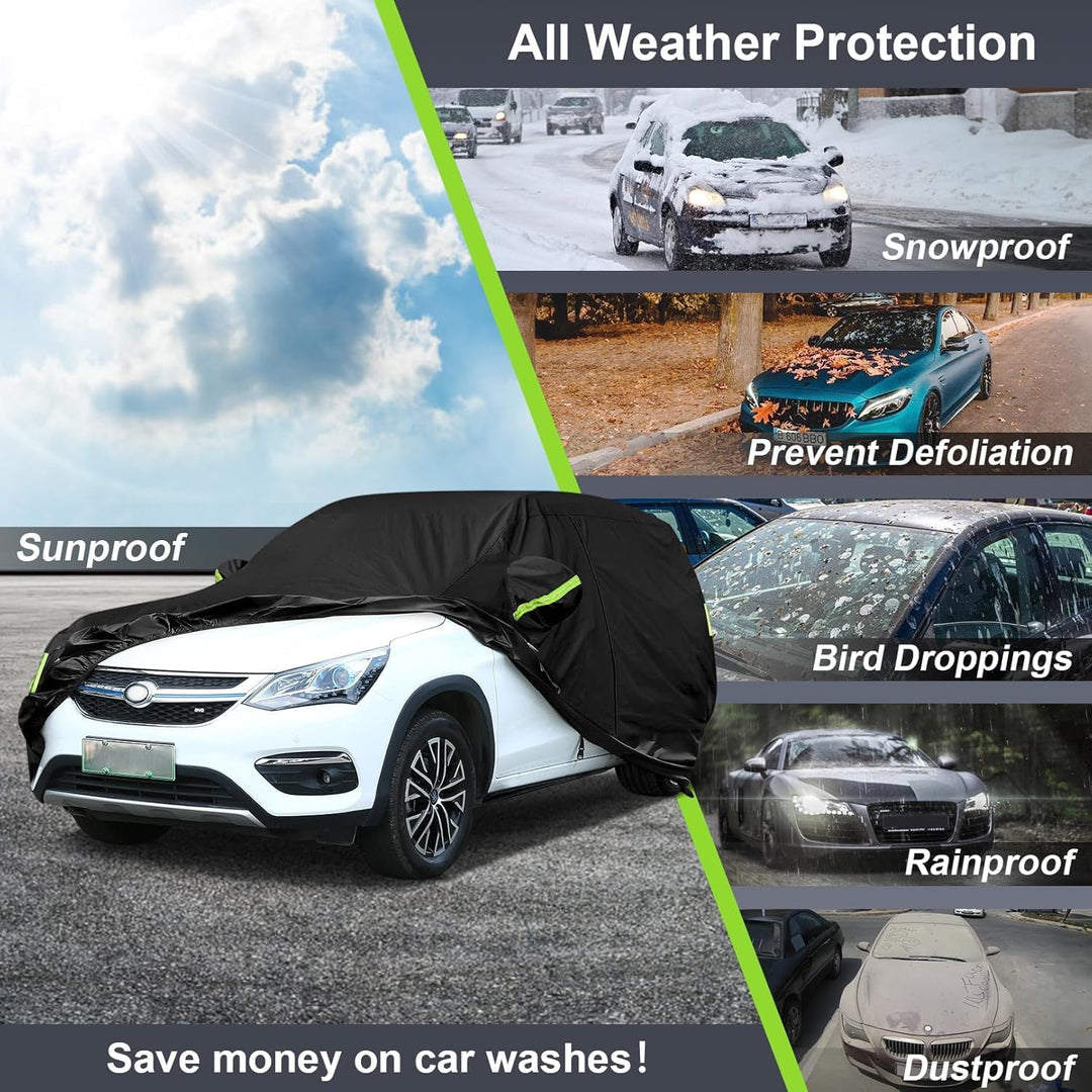 Sailnovo Autoabdeckung Wasserdicht,7 Schichten Coupé Autoplane Outdoor UV-Schutz Allwetter Universel