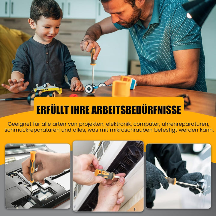 MulWark Magnetisches Schraubendreher-Set, 59-teilig, Chrom-Vanadium-Stahl, ergonomisches Design, Gum