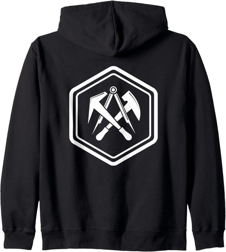 Dachdecker - Traditionelles Sechseckiges Zunftzeichen Logo Kapuzenjacke