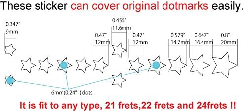 Inlay Sticker Griffbrett Position Marker für Gitarren &amp; Bass – Everly Brothers Stars - Weiss Perle W