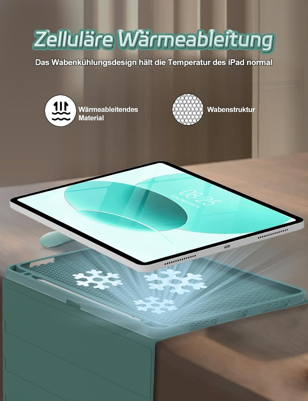 Tastatur Hülle für iPad 10 gen/A16 11 Gen - Soft TPU Rückseite Gehäuse Schutzhülle mit Pencil Halter