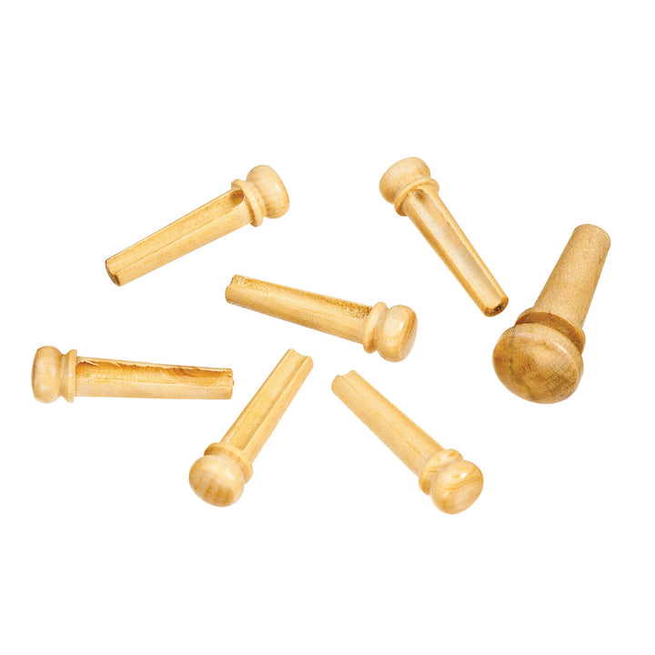 Planet Waves PWSP6 7 Buchsbaum Brückenpins + Buchsbaum Endpin Boxwood-Brücke, Boxwood-Brücke