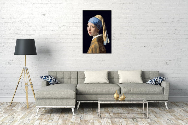 Printed Paintings Leinwand (60x80cm): Jan Vermeer - Mädchen mit dem Perlenohrring (1665) 60x80 cm, 6