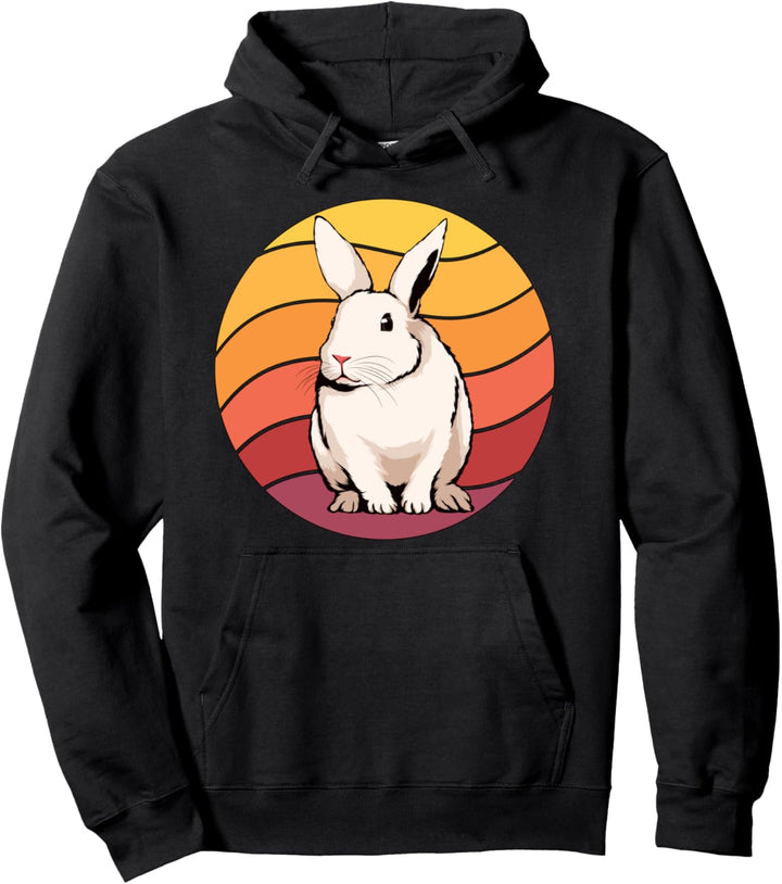 Retro Sunset Rabbit Kaninchen Pullover Hoodie