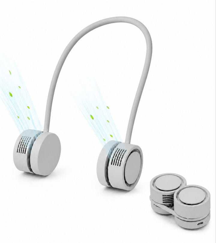 Nackenventilator tragbar USB-C, 180 g Halsventilator kabellos mit 3 Windstufen, Aromafunktion, flexi