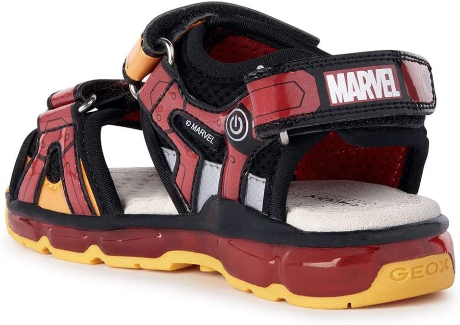 Geox Jungen J Android Boy Sandal 31 EU Black Red, 31 EU Black Red