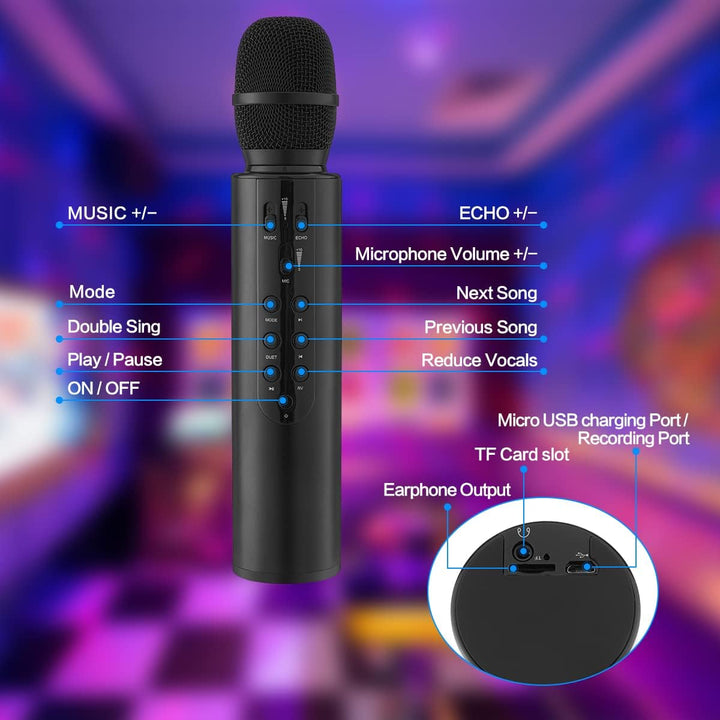 Karaoke Drahtloses Mikrofon Tragbares Handheld-Bluetooth-Lautsprechermikrofon, Drahtlose Mikrofone K