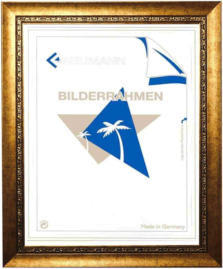 Neumann Bilderrahmen Barockrahmen Gold verziert, Serie 370 - Zuschnitt, 50 x 70 cm Zuschnitt 50x70 c