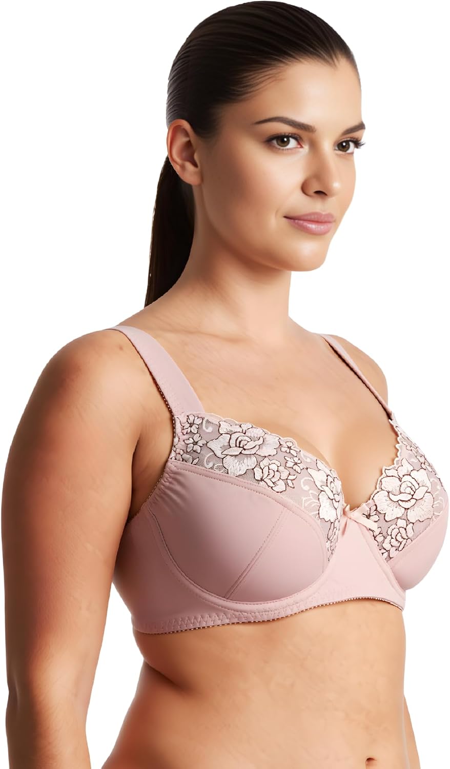 Curve Muse Damen Übergrösse Minimizer Bügel-BH mit Stickspitze- x2 or x3 85C Pink,dark Grey(2 Pack),