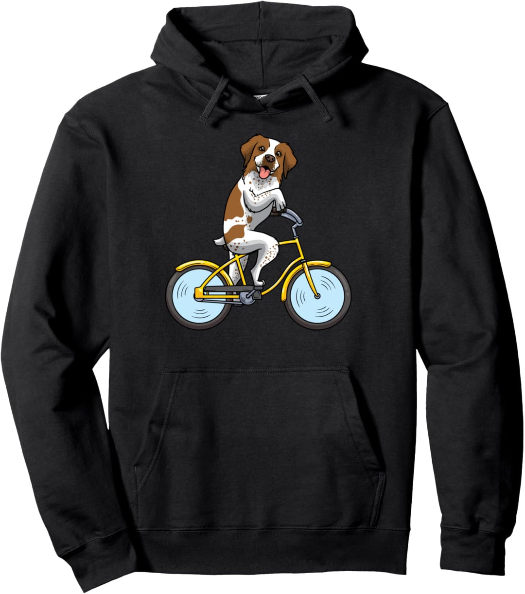 Epagneul Breton Hund Mit Fahrrad Pullover Hoodie