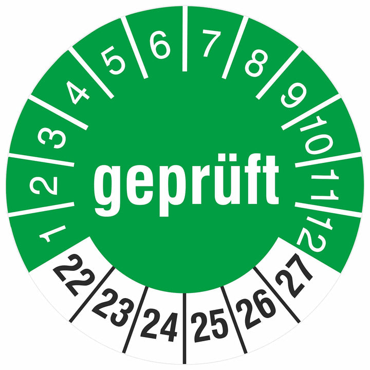500 Stück geprüft Prüfetiketten Prüfplaketten 30 mm Durchmesser 2022-27 500 30mm Durchmesser, 500 30
