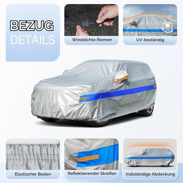 Holthly SUV Autoabdeckung Wasserdicht Atmungsaktiv,Auto-Abdeckplane für Vollgarage,Regen,Sonne,Staub