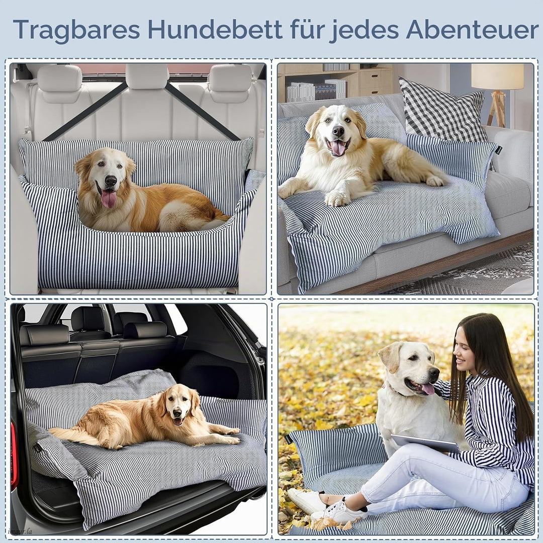 Hunde Autositz für Grosse Hunde bis 36 kg, Waschbares Hundebett Auto rückbank,Tragbarer Hundesitz Au