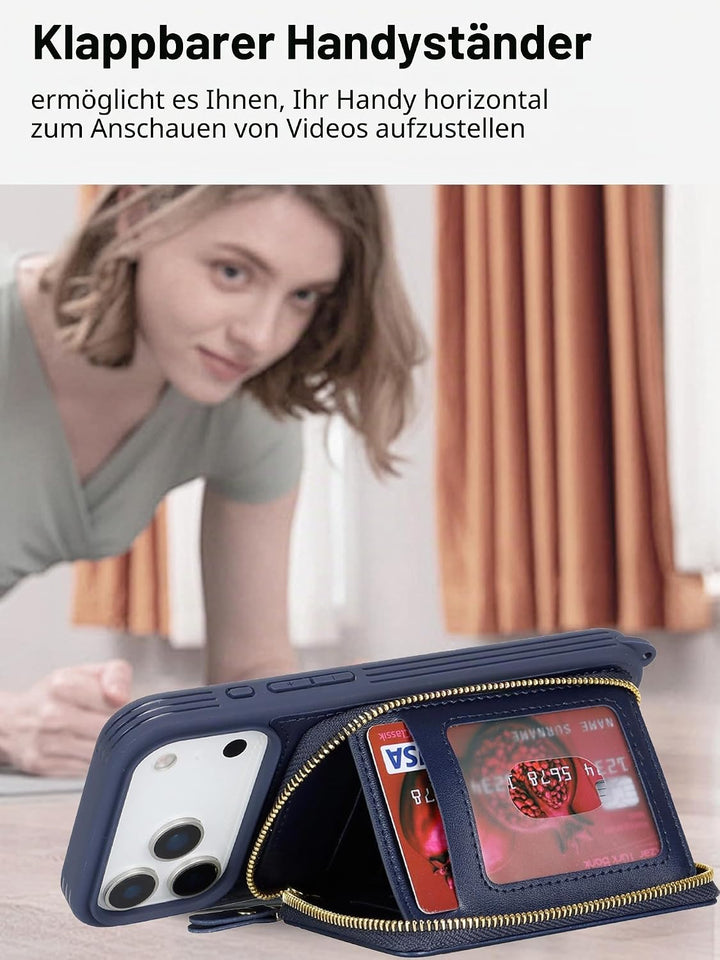 ELTEKER Handyhülle für iPhone 17 Pro Max Hülle mit Band Verstellbarem Schultergurt, Reissverschluss