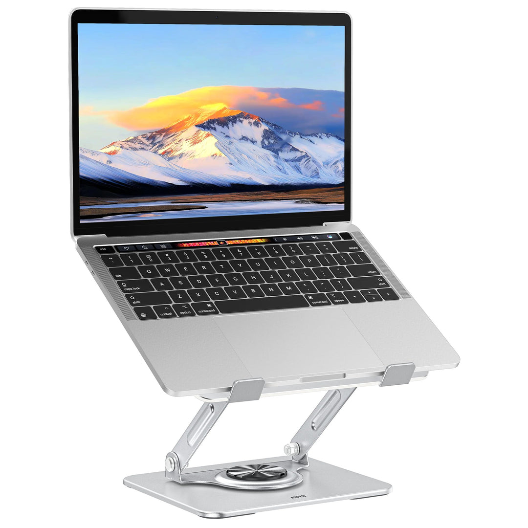 ALS03 Laptop-Ständer, Verstellbarer Computerständer mit 360° drehbarer Basis, ergonomische Laptop-Er