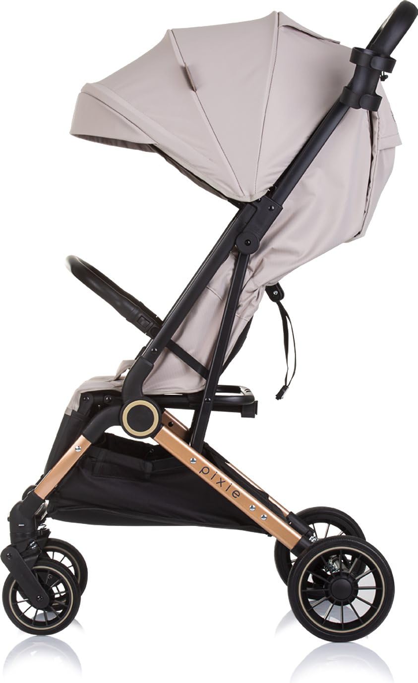 Chipolino Kinderwagen, Buggy Pixie zusammenklappbar Getränkehalter Korb 22 kg hellbraun, hellbraun