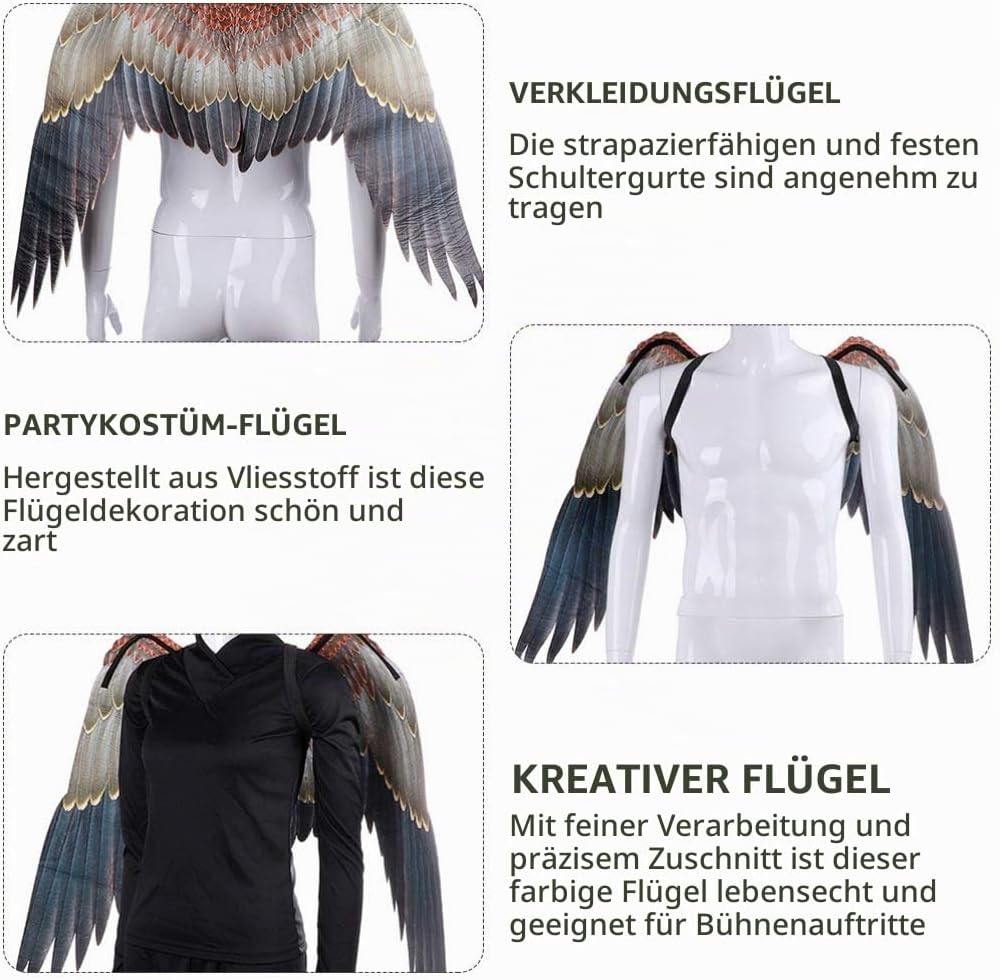 STOBOK Adlerflügel Vogel Kostüm Flügel Karneval Performance Requisite für Erwachsene Jungen Mädchen