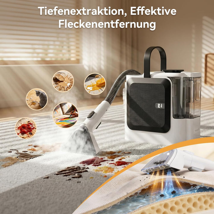 F1 Teppichreiniger &amp; Staubsauger für Stoffsofas, Reiniger für Teppiche und Teppichmöbel mit Saugfunk