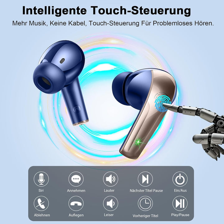 Bluetooth Kopfhörer,Kopfhörer Kabellos Bluetooth 5.4 HiFi-Klang,BlauesGold Blaues Gold, Blaues Gold
