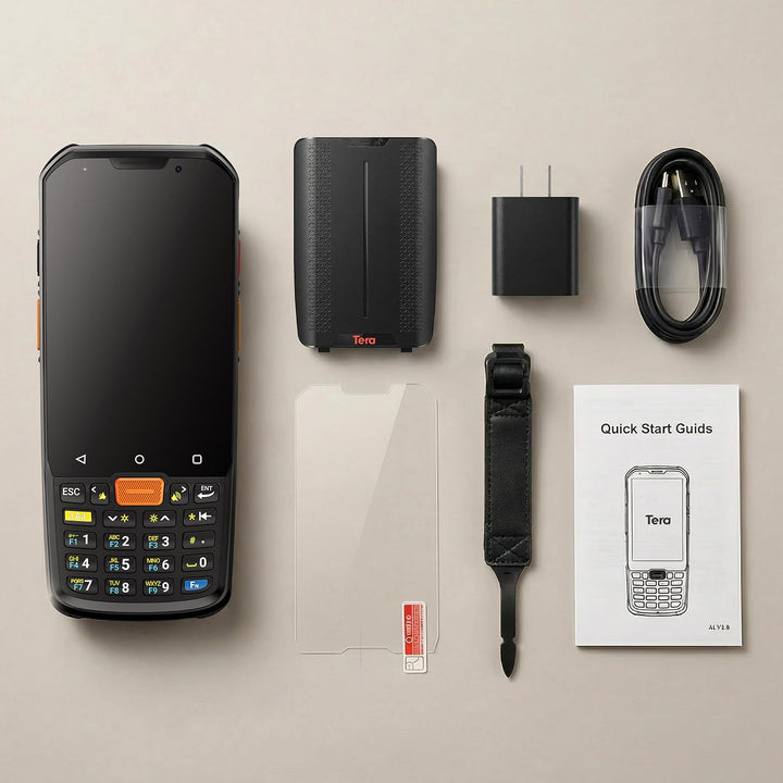 Tera Android 13 PDA Barcode Scanner: MTK Octa-Core 2.0GHz Honeywell HS7 4G + 64GB 4" 800×480 Display