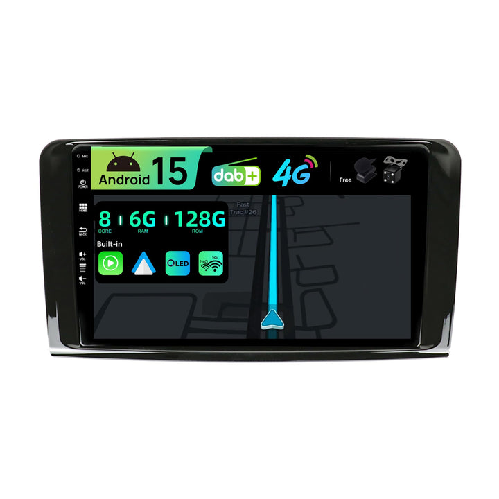 Eingebaut 4G &amp; DAB | Android 15 QLED Autoradio für Benz GL ML Class W164 X164 ML350 ML450 ML500 GL32