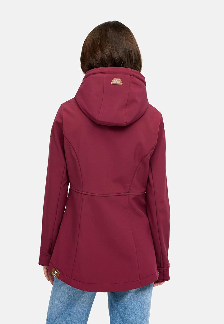 Ragwear Damen Sotfshelljacke Übergangsjacke mit Teddyfleece-Kapuze Yba Intl XS-6XL S Wine25, S Wine2