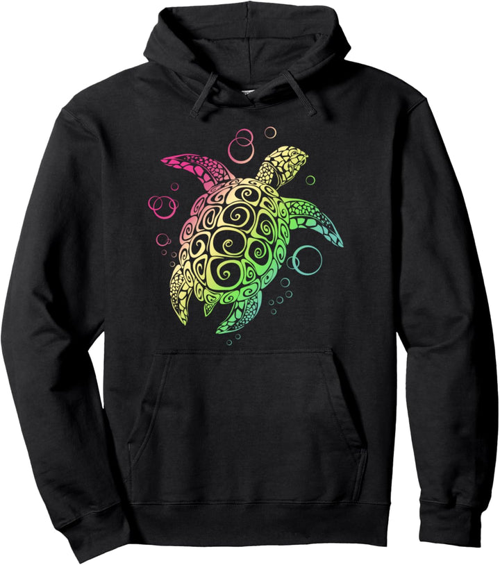 Regenbogen Schildkröte Meer Ozean Meerestier Geschenk Pullover Hoodie