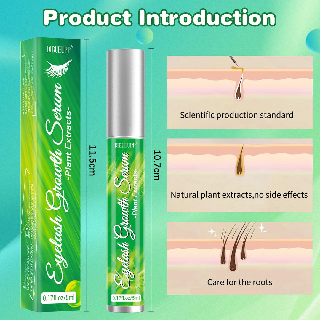 Wimpernserum Ohne Hormone 5ml, Lash Serum für Wimpernwachstumsserum und Augenbrauen Enhancer Serum,P