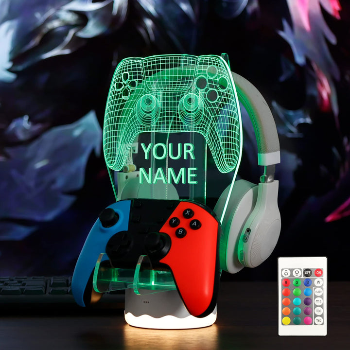YuanDian Personalisierte Licht bis Kopfhörer-Controller-Halter, 16 Farben 3D-LED-Leuchten Gamepad St