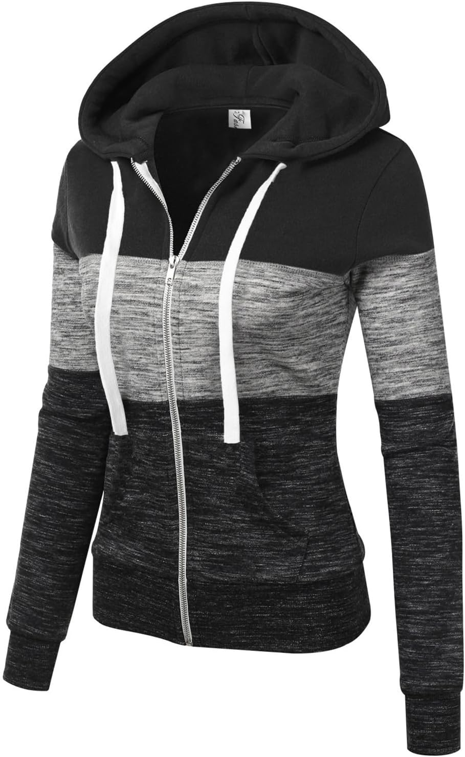 LIAMERHE Damen Kapuzenpullover Basic Damen Hoodie mit Reissverschluss Kapuzenpulli Langarm Kapuze He