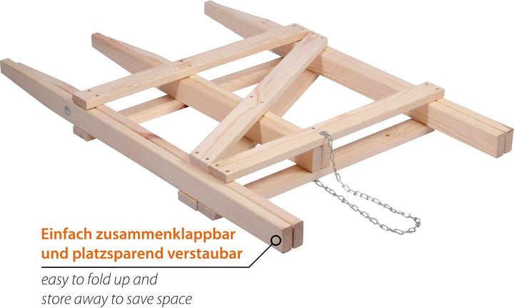 dobar® green label 56080FSCe Sägebock klappbar | Sägehilfe Massivholz | Sägegestell für Kaminholz |