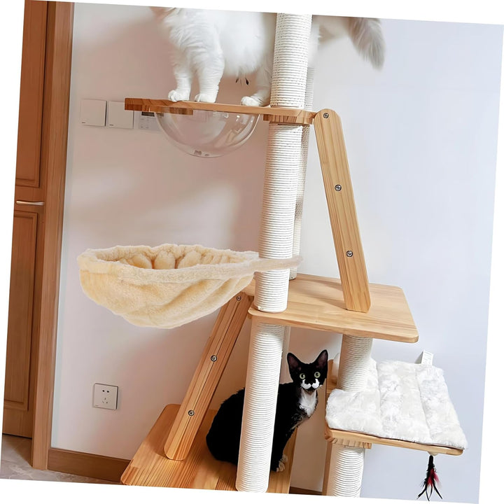GALPADA Katzenhängematte Für Drinnen Sitzstange Aus Plüsch Befestigung An Fenster Oder Möbel Katzenb