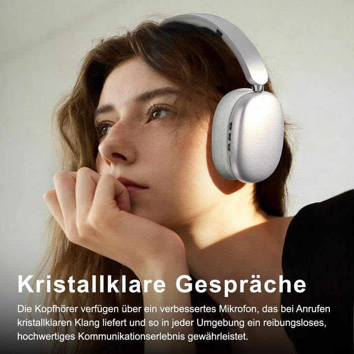 Bluetooth Over-Ear-Kopfhörer Kabellos, Hi-Fi Stereo mit Freisprechen, 30 Std Spielzeit, Sprachassist