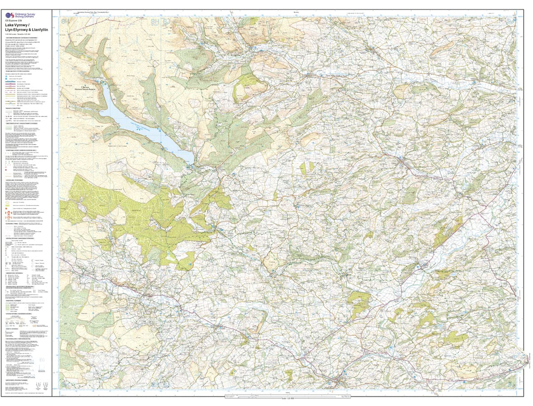 Lake Vyrnwy and Llanfyllin, Tanat Valley (OS Explorer Map, Band 239), Karte