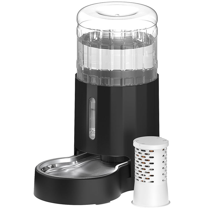 JUNSPOW 4L Automatischer Filter-Wasserspender für Hunde &amp; Katzen 4L+Filter-Schwarz Schwarz, 4L+Filte