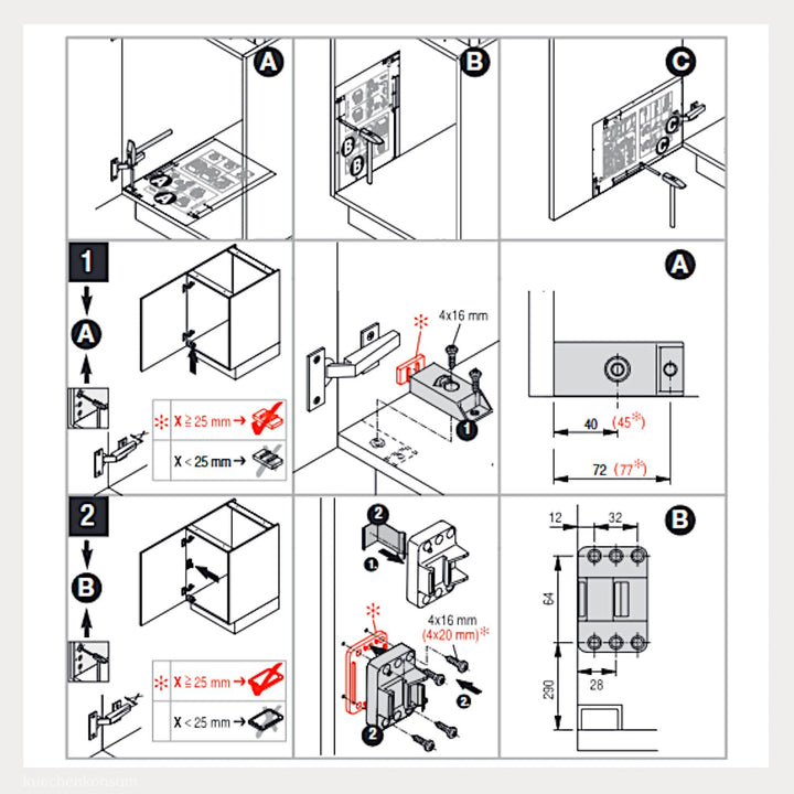 Abfallcenter Nr. 2 Schwenkeimer 2x 9 L grau | Einbau Mülleimer Küche | Mülltrennsystem Schrank | Sch