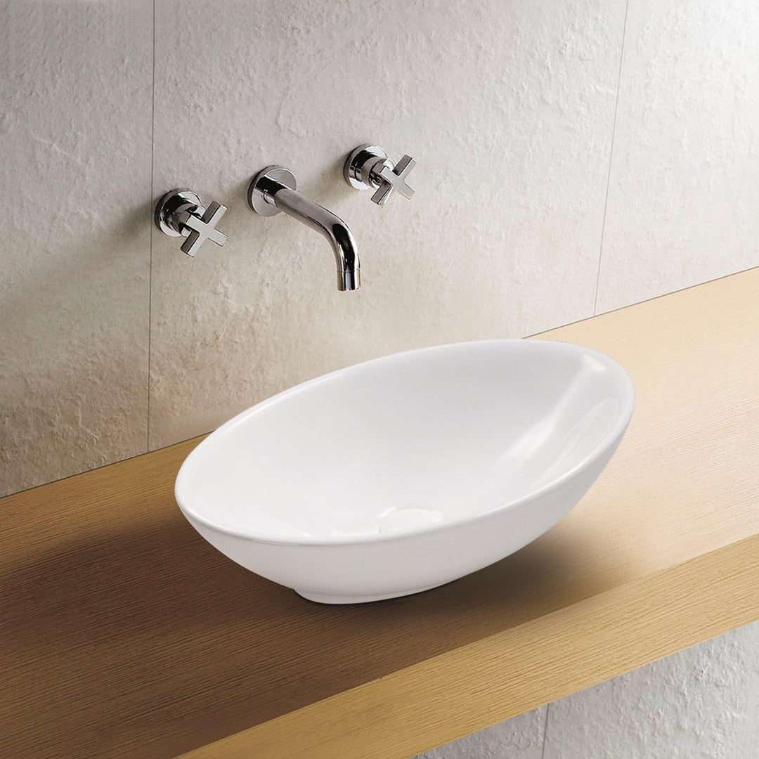 Aufsatz Keramik Waschbecken Park Brillant Weiss 52 cm