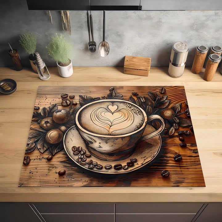 KitchenYeah© Herdabdeckplatte 77x59 cm Einteilig Küche Herdabdeckung Induktionsfeld Ceranfeld Herdab