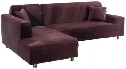 ele ELEOPTION Sofa Überwürfe elastische Stretch Sofa Bezug 2er Set 3 Sitzer für L Form Sofa inkl. 2
