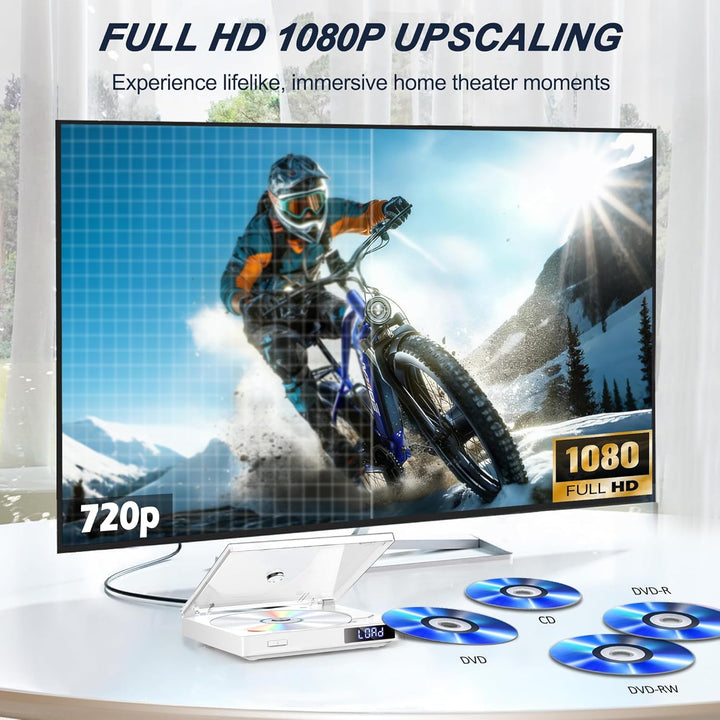 Maite Mini DVD Player Tragbar, Regionen Free mit 1080P HDMI-Anschluss/AV-Ausgang, NTSC/PAL, DVD-Play