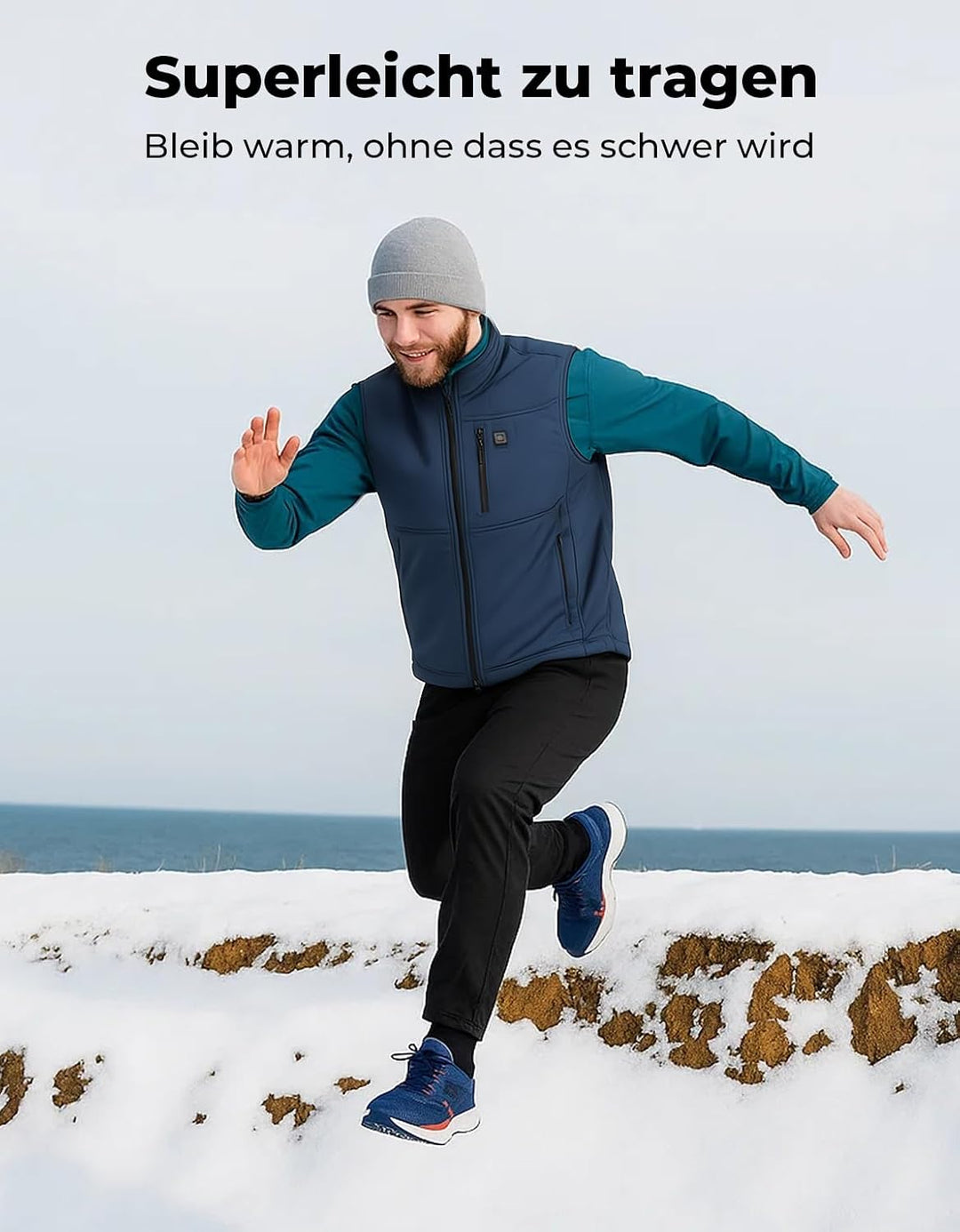 KEMIMOTO Beheizbare Weste mit App Funktion, Heizweste Herren und Damen, mit 10000mAh Akku, beheizte